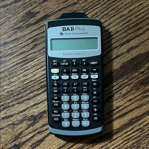 Texas Instruments BA II Plus Financial Calculator in Black and Silver